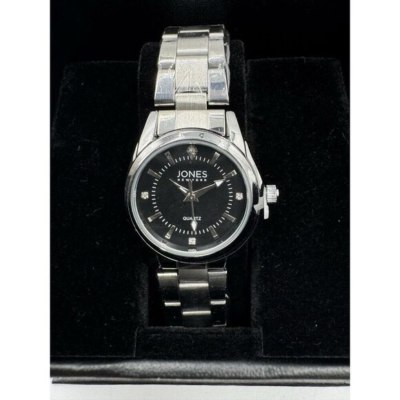 Jones New York Analog Wrist Watch Women 3ATM Silver Tone Black Dial JNYW2419L - Picture 1 of 7